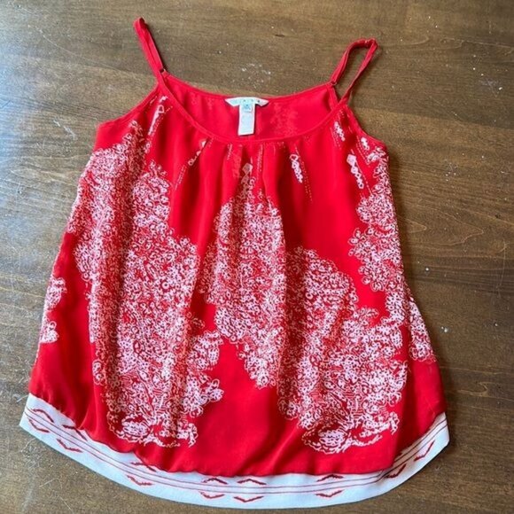 CAbi red Township Cami Heart of CAbi spaghetti strap  tank top blouse size s - Picture 3 of 7